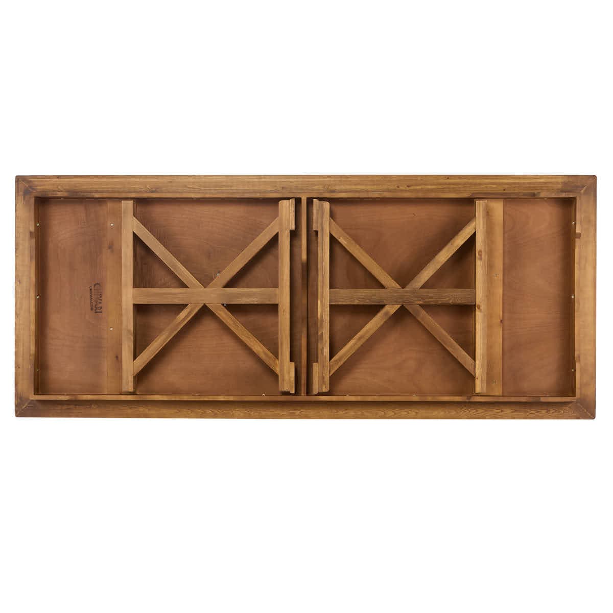 Chivari 96" x 40" (8 Foot) Chestnut Finish Rectangle X Leg Wood Farm Table TFRMPLRT9640-CHT-XL-AX