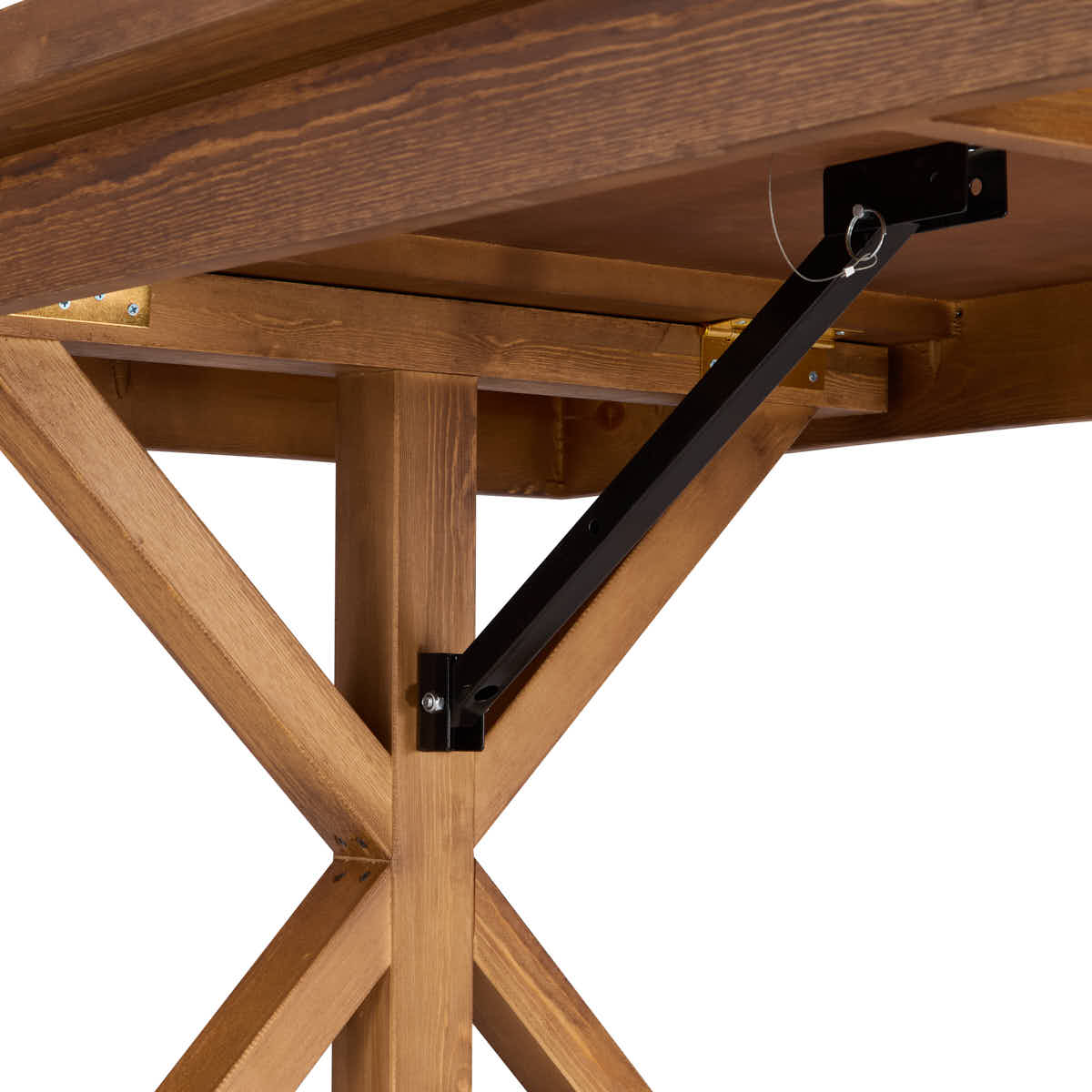 Chivari 96" x 40" (8 Foot) Chestnut Finish Rectangle X Leg Wood Farm Table TFRMPLRT9640-CHT-XL-AX