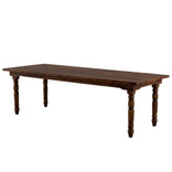 96" x 40" (8 Foot) Fruitwood Rectangle Fluted Leg Wood Farm Table