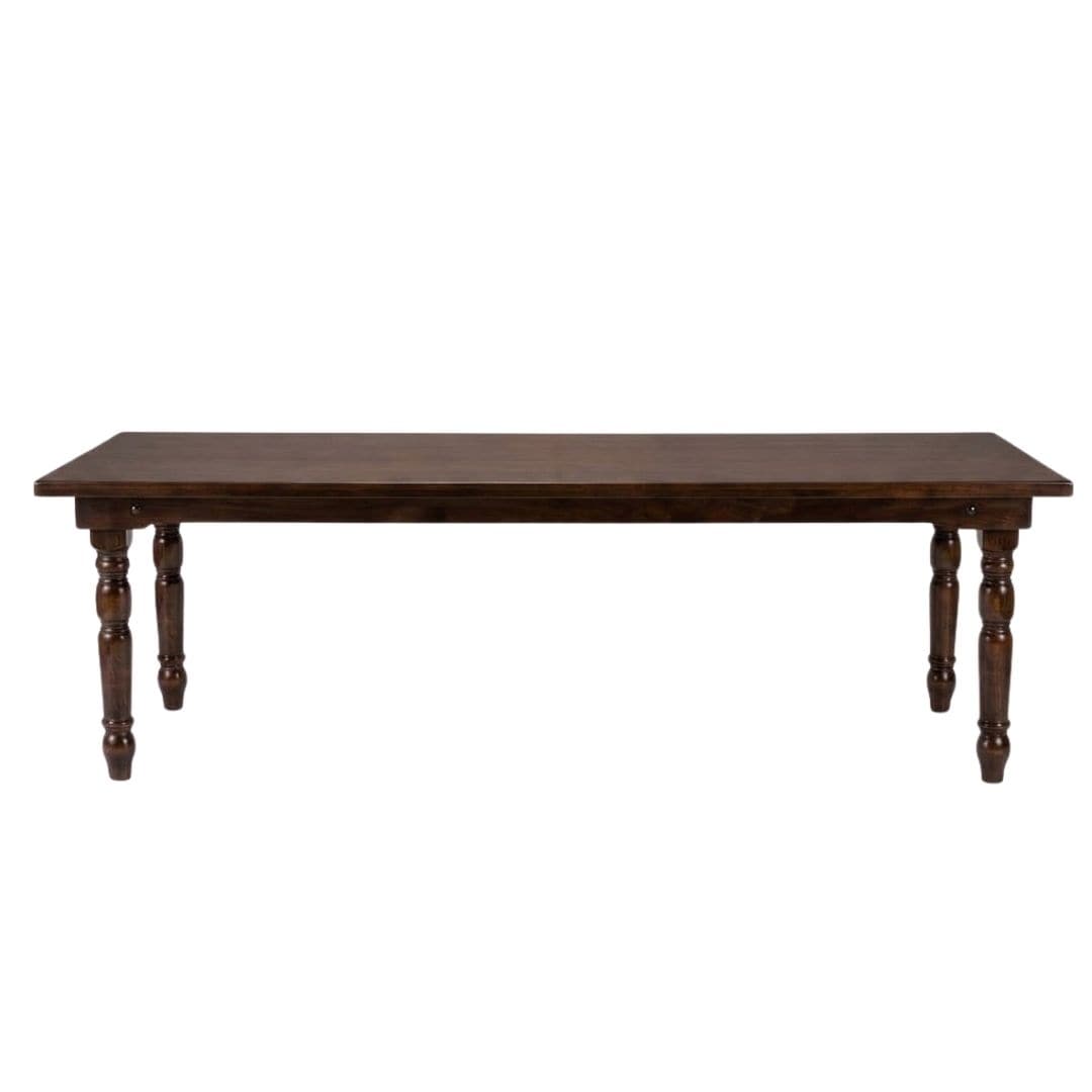 Chivari 96" x 40" (8 Foot) Fruitwood Rectangle Fluted Leg Wood Farm Table TFRMPLRT9640-FTW-FL-AX