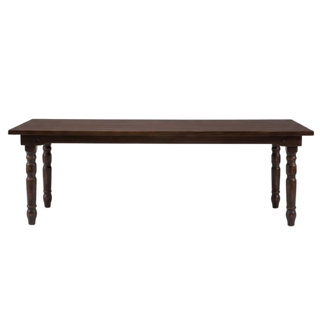Chivari 96" x 40" (8 Foot) Fruitwood Rectangle Fluted Leg Wood Farm Table TFRMPLRT9640-FTW-FL-AX