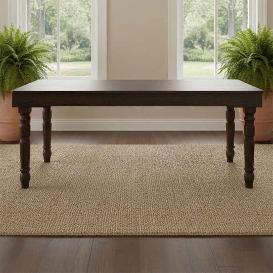 Chivari 96" x 40" (8 Foot) Fruitwood Rectangle Fluted Leg Wood Farm Table TFRMPLRT9640-FTW-FL-AX