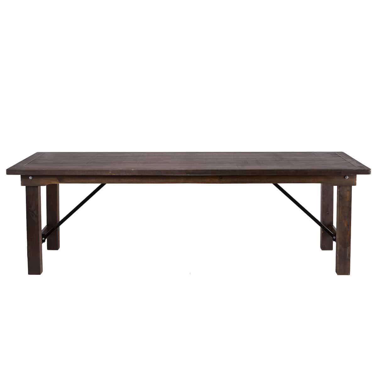 Chivari 96" x 40" (8 Foot) Fruitwood Rectangle Straight Leg Wood Farm Table TFRMPLRT9640-FTW-ST-AX