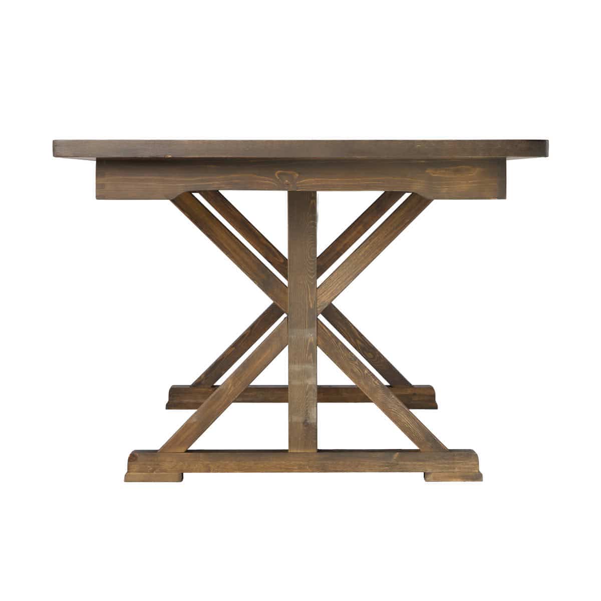 Chivari 96" x 40" (8 Foot) Fruitwood Rectangle X Leg Wood Farm Table TFRMPLRT9640-FTW-XL-AX
