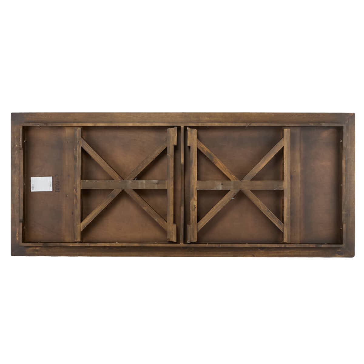 Chivari 96" x 40" (8 Foot) Fruitwood Rectangle X Leg Wood Farm Table TFRMPLRT9640-FTW-XL-AX