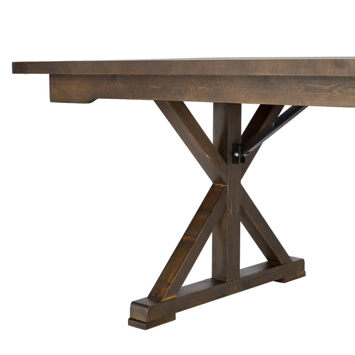 Chivari 96" x 40" (8 Foot) Fruitwood Rectangle X Leg Wood Farm Table TFRMPLRT9640-FTW-XL-AX