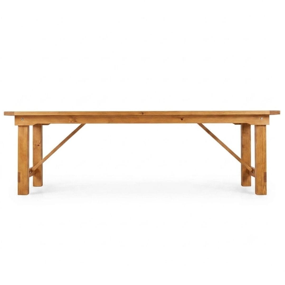 Chivari 96" x 40" (8 Foot) Natural Rectangle Straight Leg Wood Farm Table TFRMPLRT9640-NAT-ST-AX