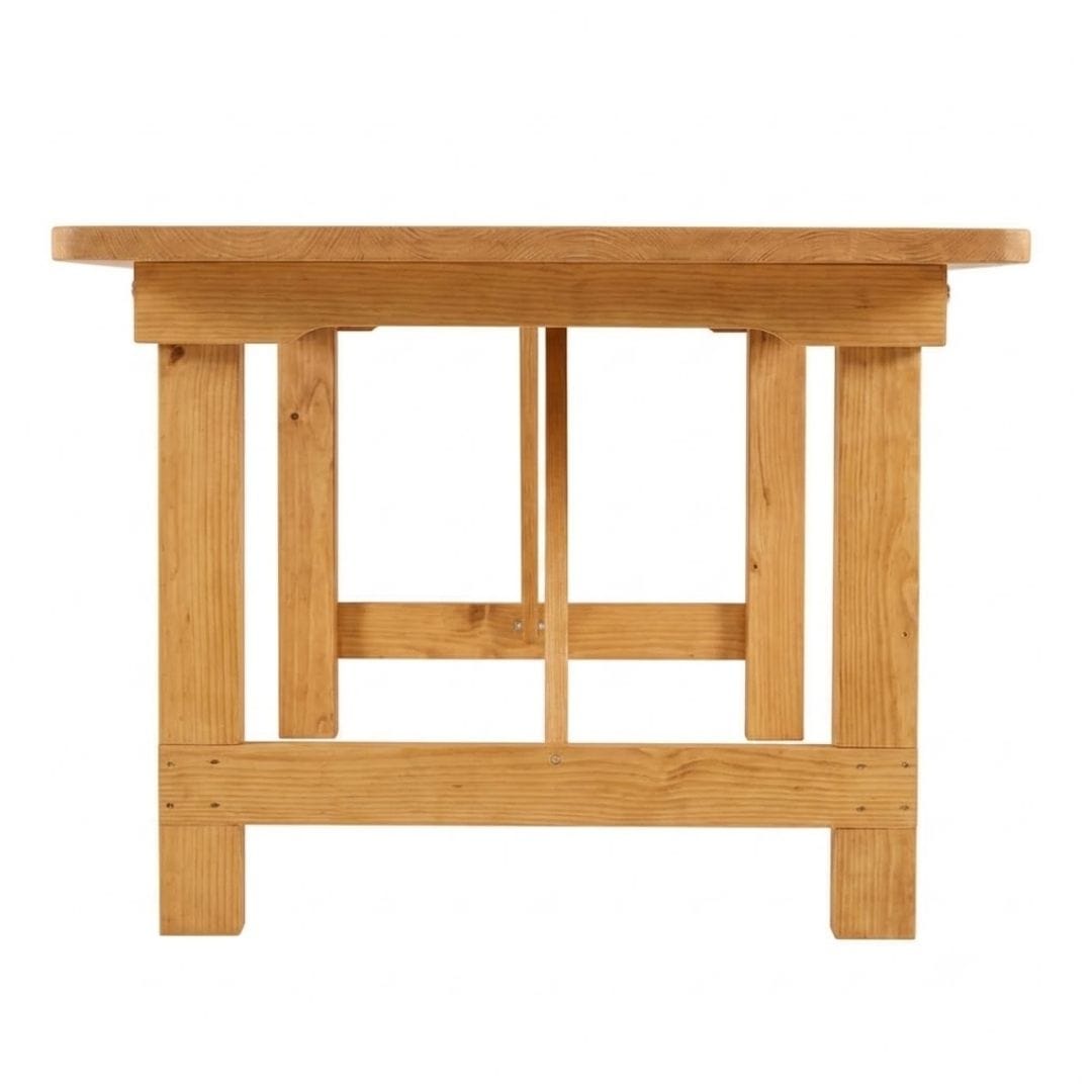 Chivari 96" x 40" (8 Foot) Natural Rectangle Straight Leg Wood Farm Table TFRMPLRT9640-NAT-ST-AX
