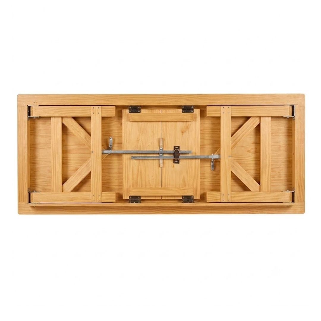 Chivari 96" x 40" (8 Foot) Natural Rectangle Straight Leg Wood Farm Table TFRMPLRT9640-NAT-ST-AX