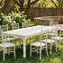Chivari 96" x 40" (8 Foot) White Distressed Rectangle Thin Fluted Leg Wood Farm Table TFRMPLRT9640-WHD-FL-AX