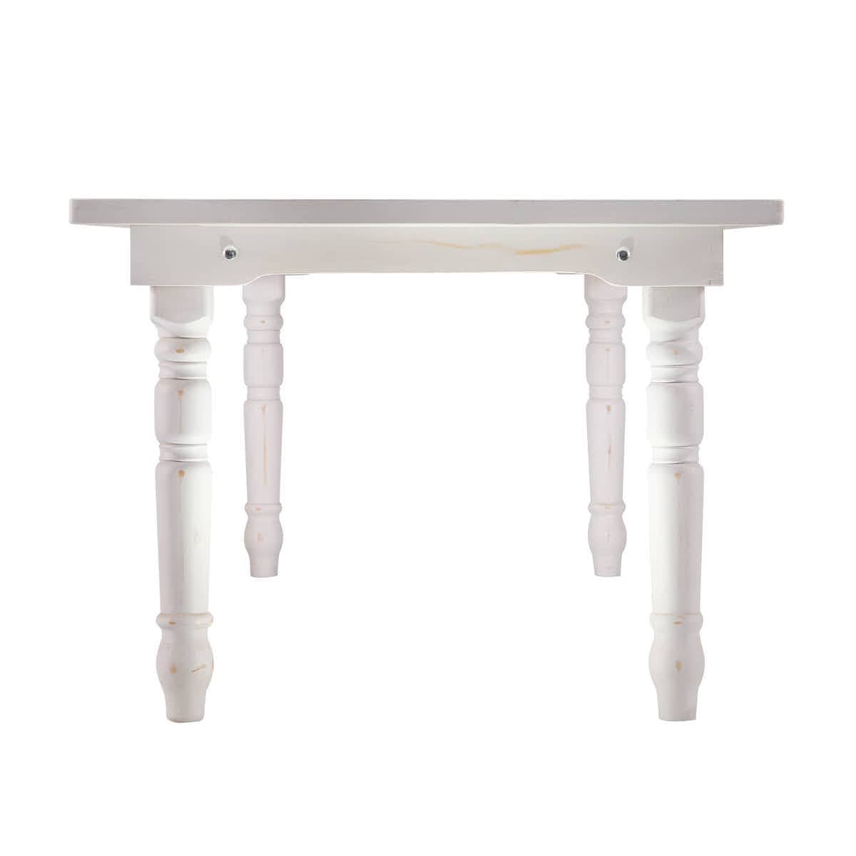 Chivari 96" x 40" (8 Foot) White Distressed Rectangle Thin Fluted Leg Wood Farm Table TFRMPLRT9640-WHD-FL-AX