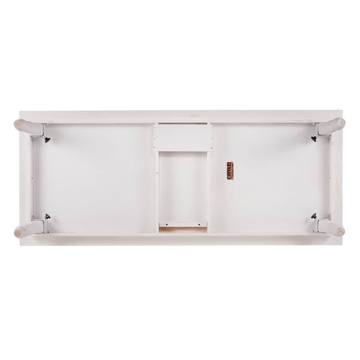 Chivari 96" x 40" (8 Foot) White Distressed Rectangle Thin Fluted Leg Wood Farm Table TFRMPLRT9640-WHD-FL-AX