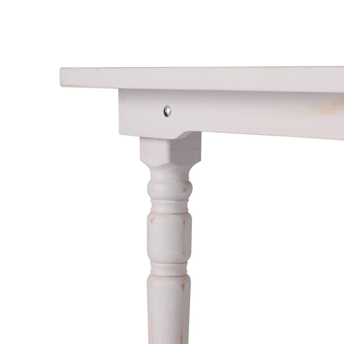 Chivari 96" x 40" (8 Foot) White Distressed Rectangle Thin Fluted Leg Wood Farm Table TFRMPLRT9640-WHD-FL-AX