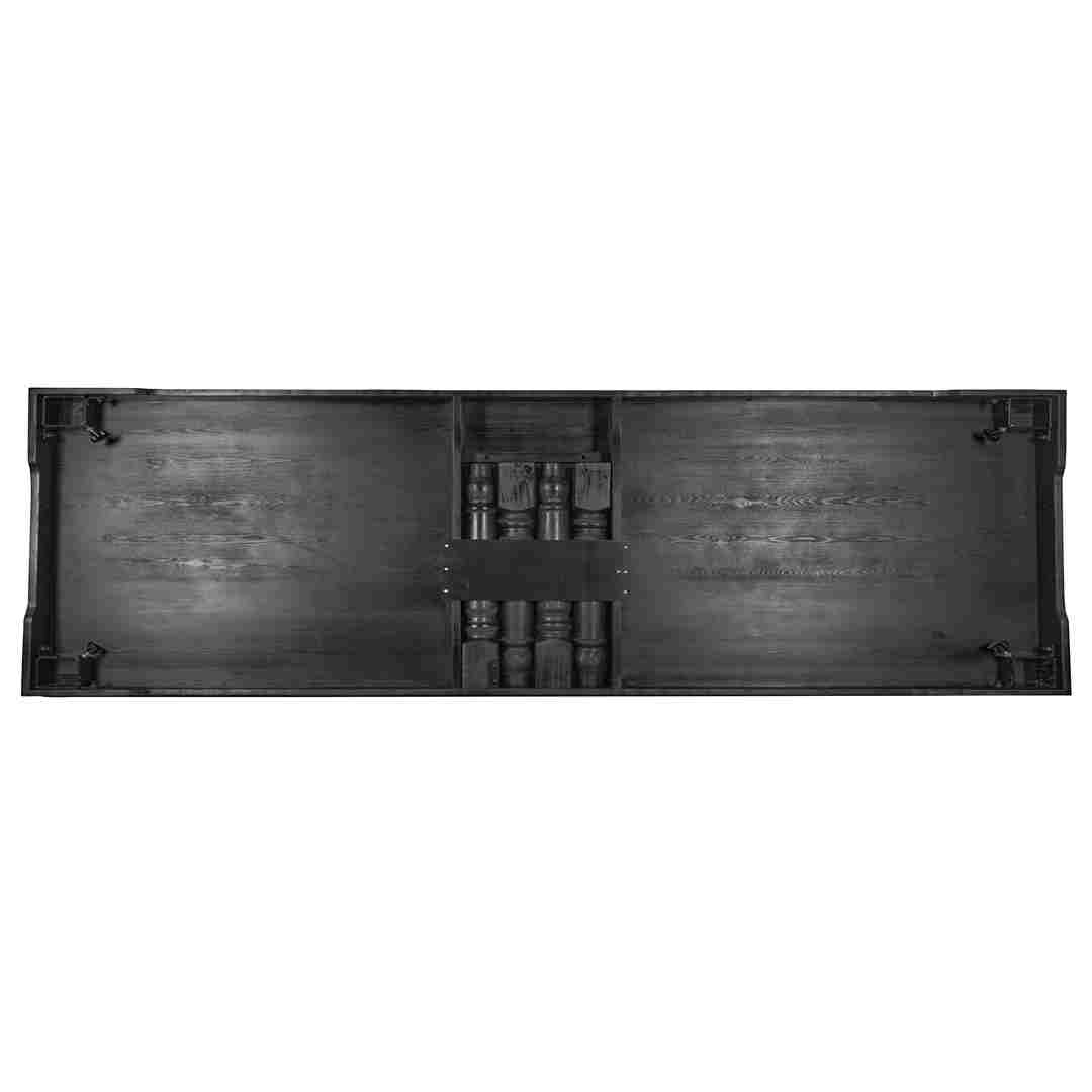 Chivari 96″ x 40″ (8 Foot) Black Rectangle Fluted Leg Wood Farm Table TFARMRT9640-BLACK-T-LEG-AX-T