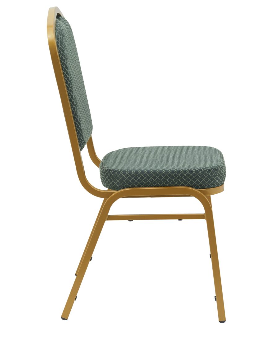 Green Fabric Pattern on Gold Frame Banquet Chair CQCFGRP-ZF-T