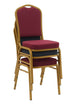 Chivari Navy Blue with Gold Dot Fabric Gold Vein Steel Frame Crown Back Banquet Chair CQCFBLUD-ZF-T