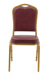 Chivari Burgundy Vinyl Gold Frame Crown Back Banquet Chair CQCVBUG-ZF-T