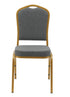 Chivari Charcoal Gray Fabric Gold Frame Crown Back Banquet Chair CQCFGG-ZF-T