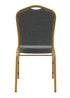 Chivari Charcoal Gray Fabric Gold Frame Crown Back Banquet Chair CQCFGG-ZF-T