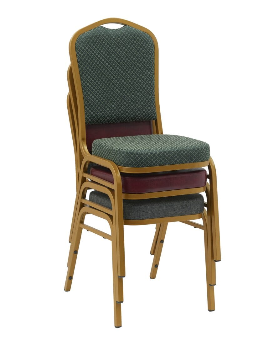 Chivari Navy Blue with Gold Dot Fabric Gold Vein Steel Frame Crown Back Banquet Chair CQCFBLUD-ZF-T