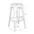 Chivari Black Hi Gloss Tolix Style Metal Stool BTMB-AX-T