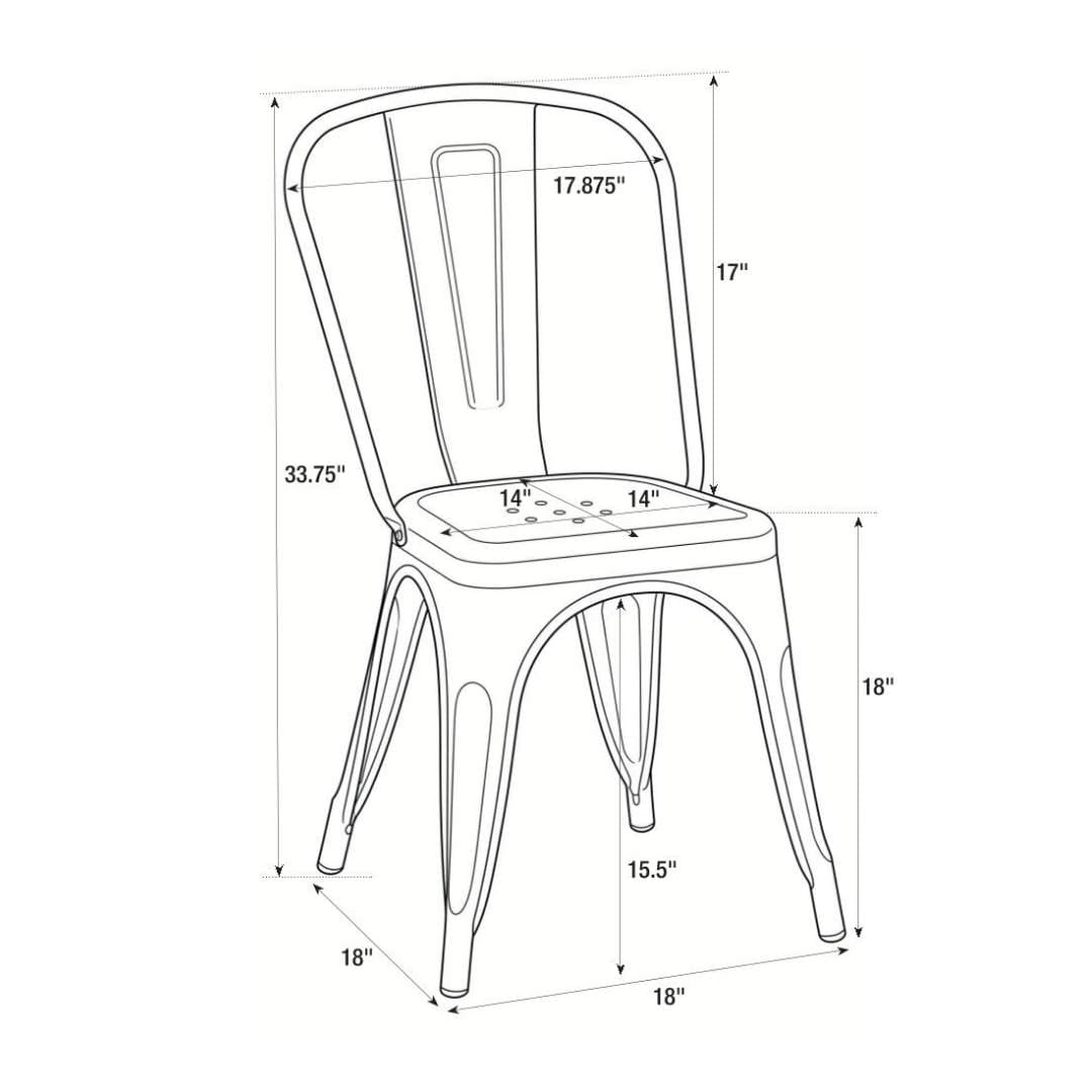 Chivari Black All Weather Tolix Style Resin Chair CTRB-ZG
