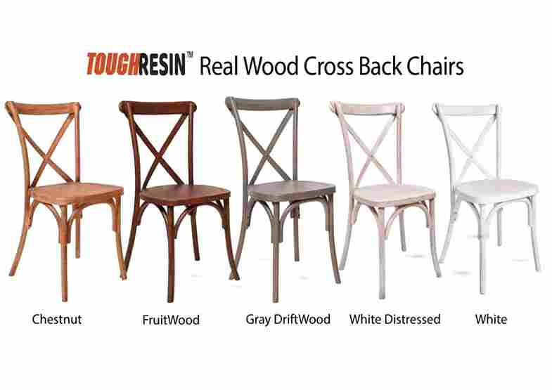 Chivari White Distressed ToughResin™ Cross Back Chair CXRWD-ZG-T