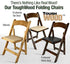 Chivari 100 Chair Pack Natural ToughWood™ Folding Chair with Tan Cushion CFWN-TAN-AX-T-100