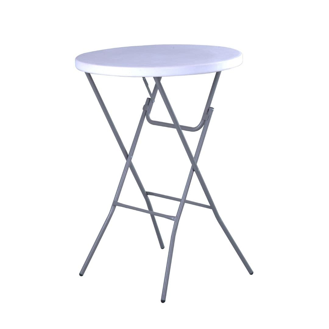 Chivari 32" Round White Plastic Cocktail Table TPLSRD32COCKTAIL-LF-T