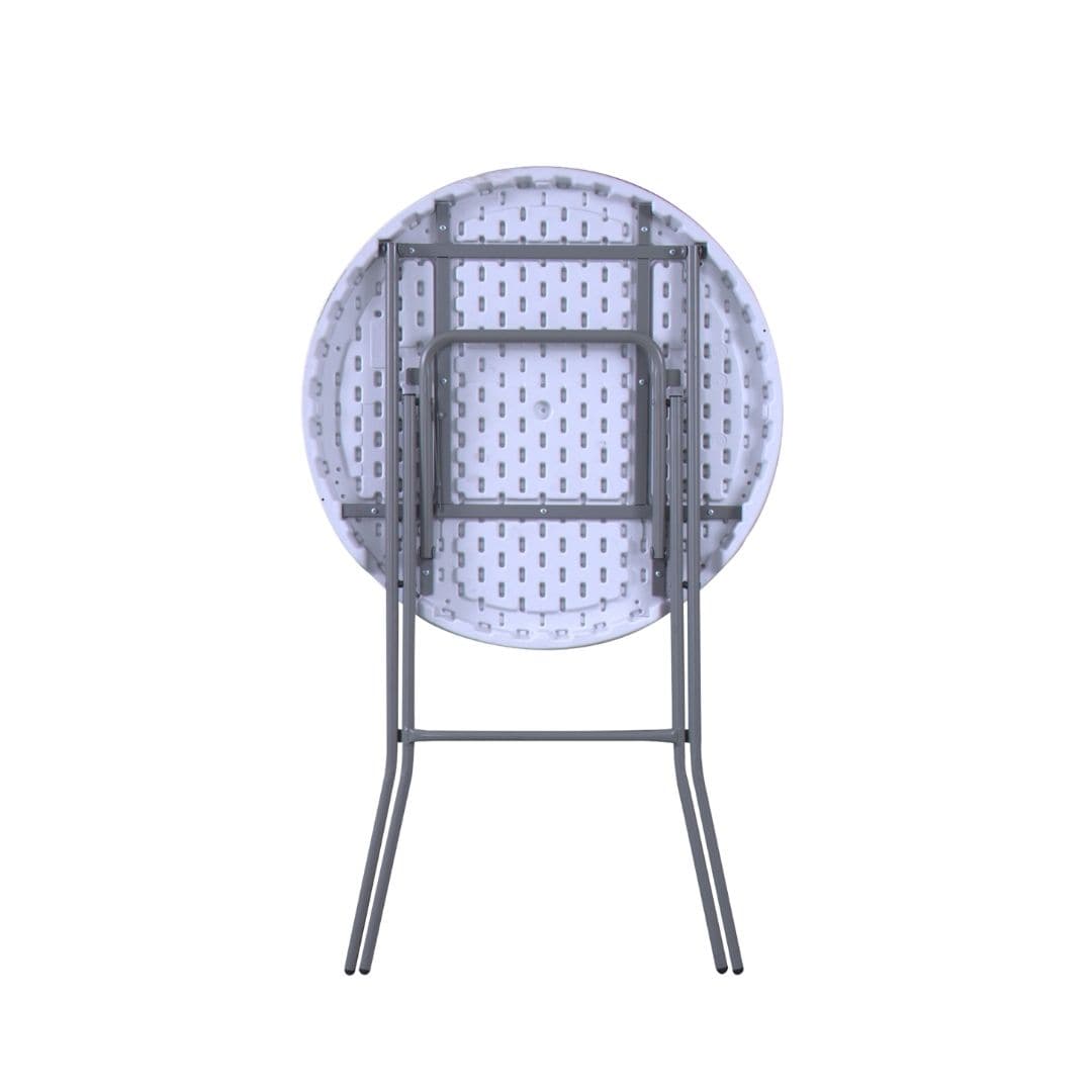 Chivari 32" Round White Plastic Cocktail Table TPLSRD32COCKTAIL-LF-T
