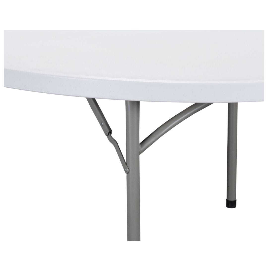 Chivari 72" (6 Foot) White Plastic Round Table Steel Skeleton™ TPLSRD72-LF-T