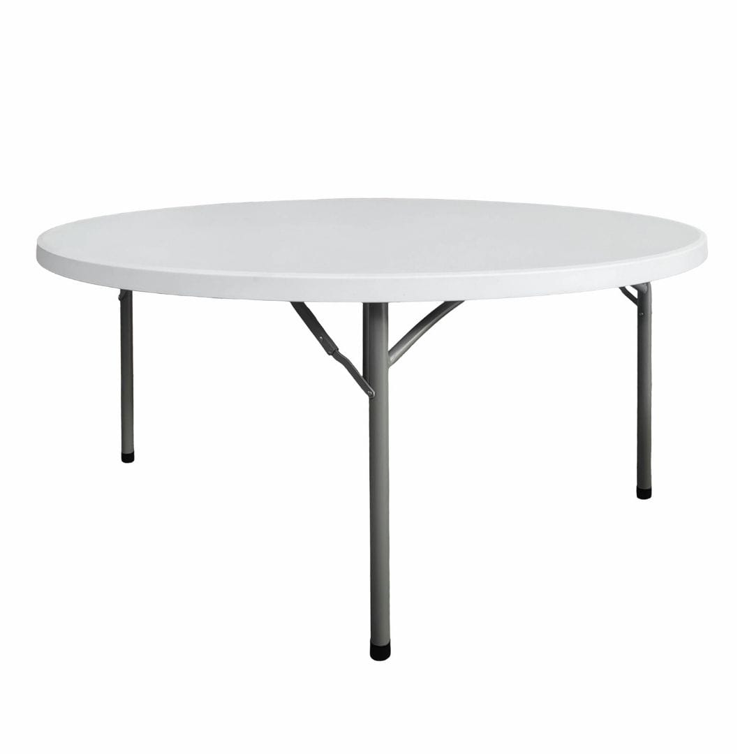 Chivari 60" (5 Foot) Round Heavy Duty Plastic Folding Table TPLSRD60-LFT