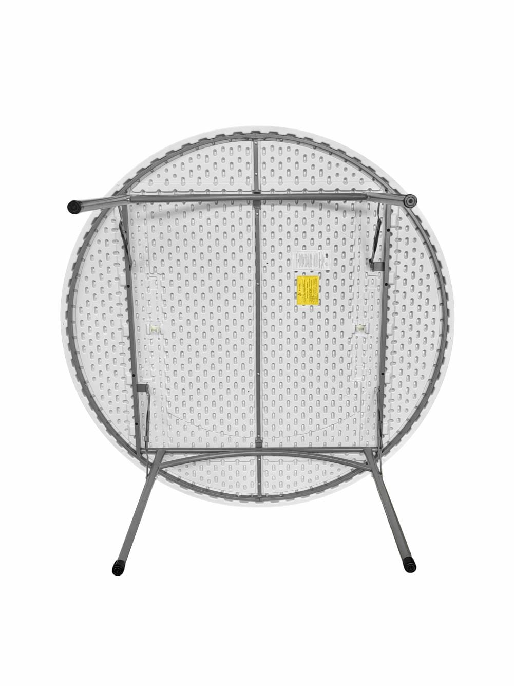Chivari 60" (5 Foot) Round Heavy Duty Plastic Folding Table with Steel Skeleton TPLSRD60-ST-LFT