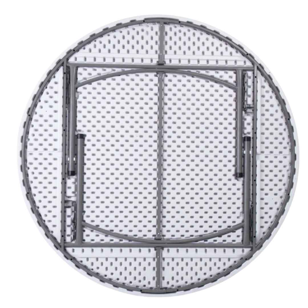 Chivari 72" (6 Foot) White Plastic Round Table Steel Skeleton™ TPLSRD72-LF-T