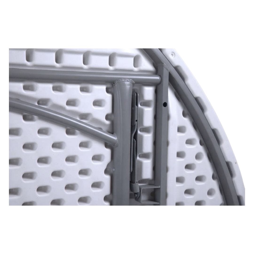 Chivari 72" (6 Foot) White Plastic Round Table Steel Skeleton™ TPLSRD72-LF-T