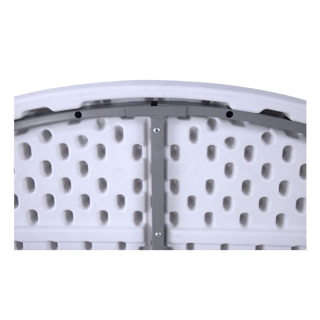 Chivari 72" (6 Foot) White Plastic Round Table Steel Skeleton™ TPLSRD72-LF-T