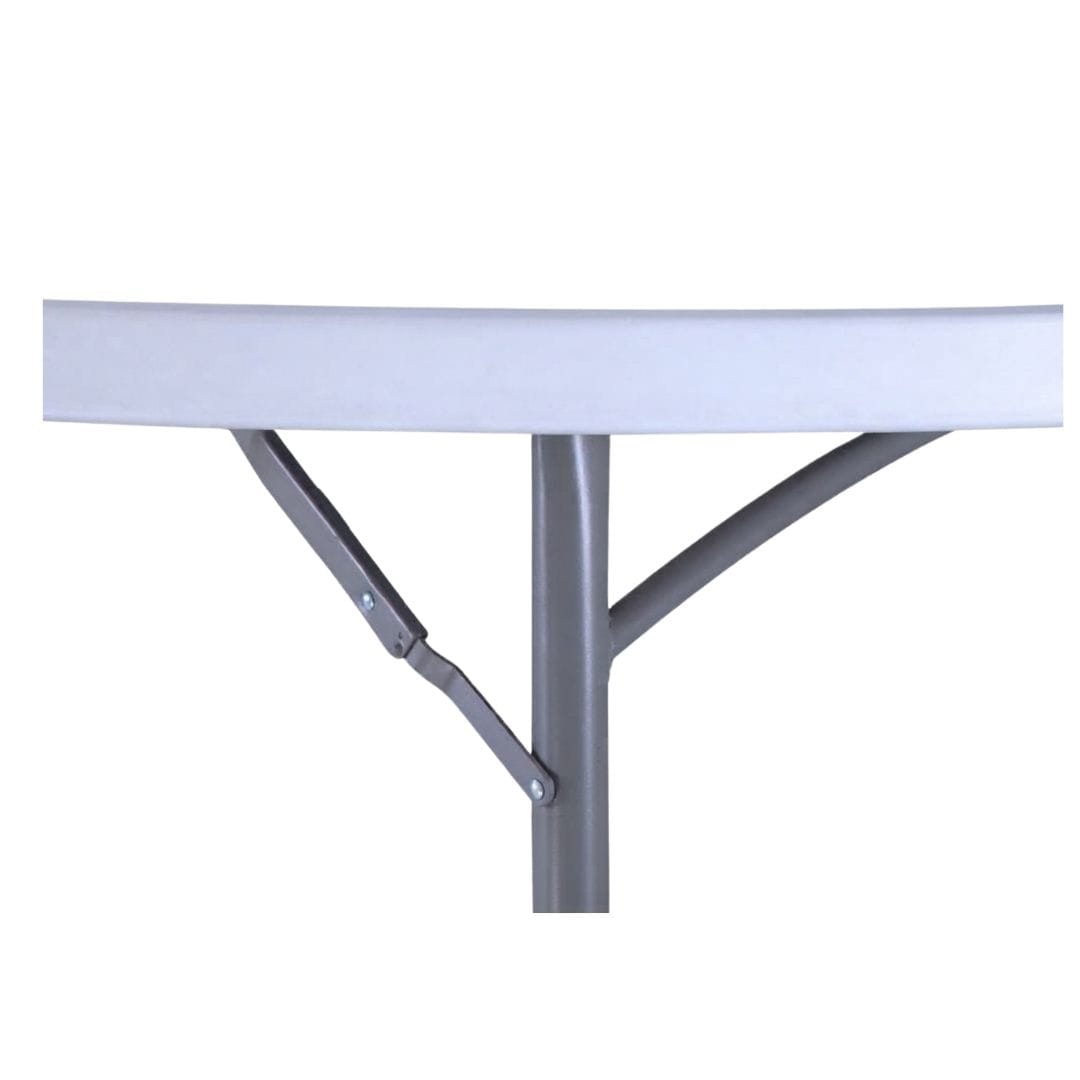 Chivari 72" (6 Foot) White Plastic Round Table Steel Skeleton™ TPLSRD72-LF-T