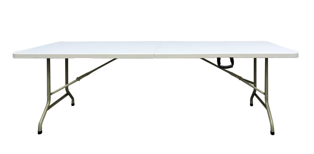 Chivari 96" x 30" (8 Foot) Rectangle Heavy Duty  Fold-In-Half Plastic Table TPLSRT9630-BF-AX-T