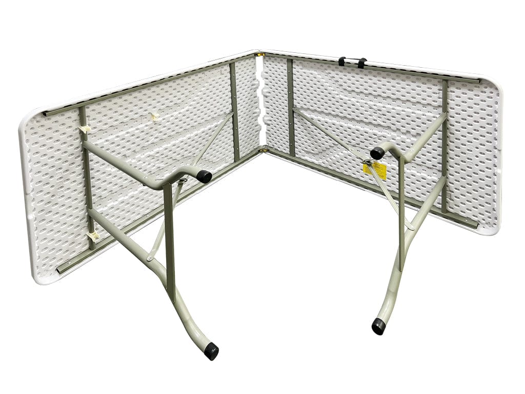 Chivari 96" x 30" (8 Foot) Rectangle Heavy Duty  Fold-In-Half Plastic Table TPLSRT9630-BF-AX-T