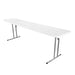 Chivari 96" x 18" (8 Foot) White Rectangle Plastic Table TPLSRT9618-LF-T