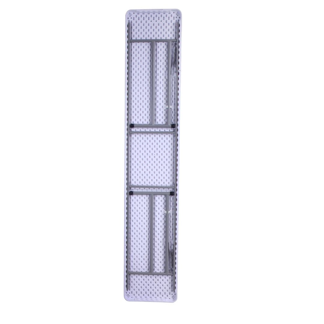 Chivari 96" x 18" (8 Foot) White Rectangle Plastic Table TPLSRT9618-LF-T
