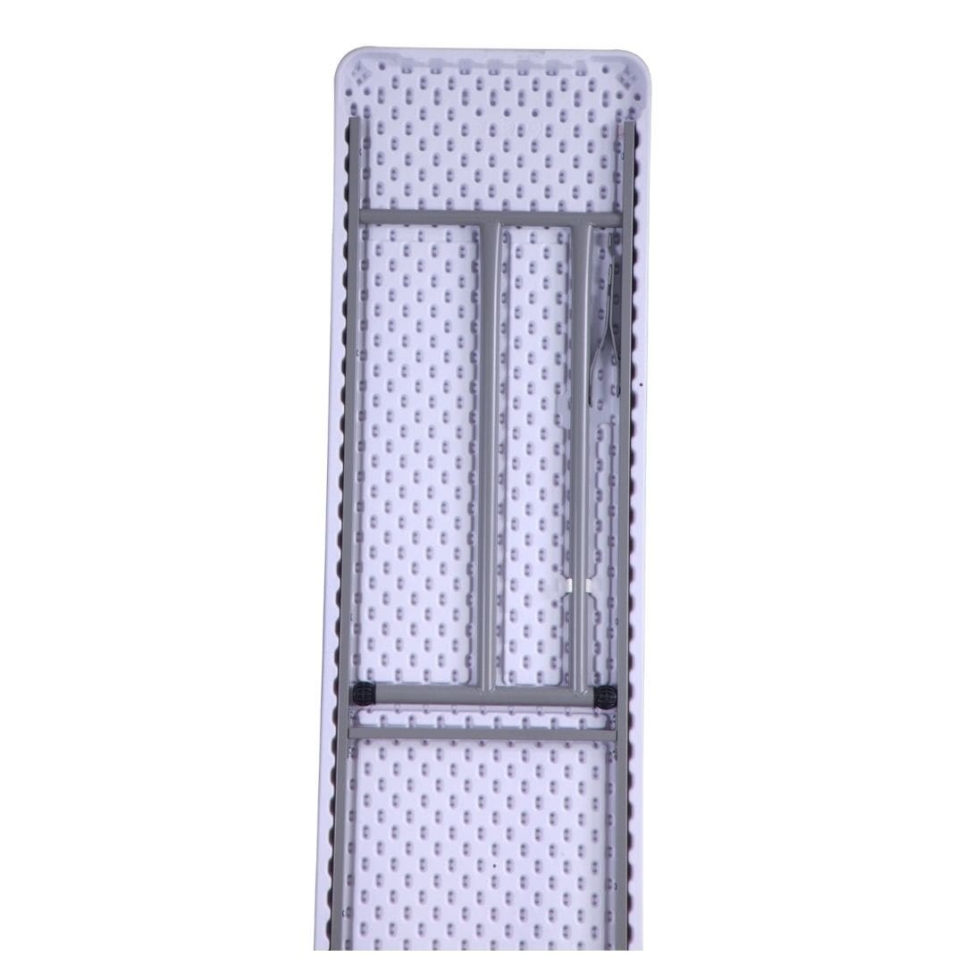 Chivari 96" x 18" (8 Foot) White Rectangle Plastic Table TPLSRT9618-LF-T