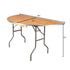 Chivari 60" (5 Foot) Half Round Heavy Duty Gray Plywood Folding Banquet Table TPLYHRD60MG-AX-T