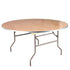 10 Plywood 60" (5 Foot) Round Folding Tables with Metal Edge + Extra Large Steel Banquet Table Cart