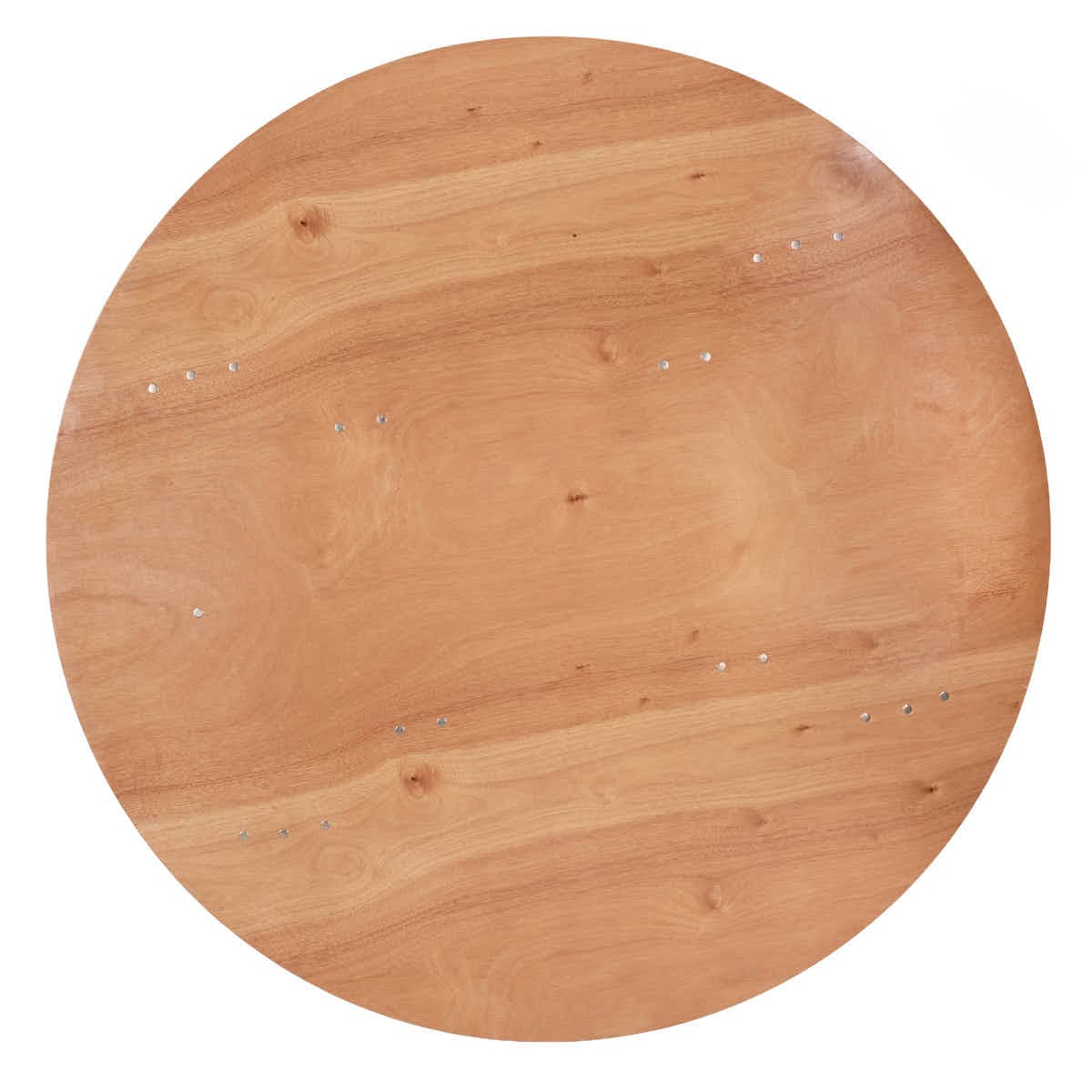 Chivari 60" (5 Foot) Round Heavy Duty Natural Plywood Folding Banquet Table TPLYRD60VG-AX-T