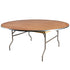 8 Plywood 72" (6 Foot) Round Folding Tables with Metal Edge + Extra Large Steel Banquet Table Cart