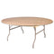 Chivari 72" (6 Foot) Round Heavy Duty Natural Plywood Folding Banquet Table TPLYRD72VG-AX-T