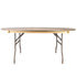 8 Plywood 72" (6 Foot) Round Folding Tables with Vinyl Edge + Extra Large Steel Banquet Table Cart