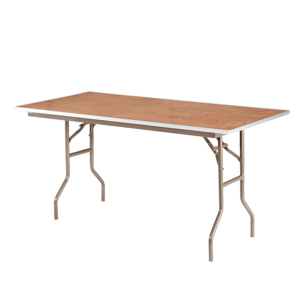Chivari 60" x 30" (5 Foot) Rectangle Heavy Duty Plywood Folding Table with Steel Skeleton™ TPLYRT6030MG-ST-AX-T