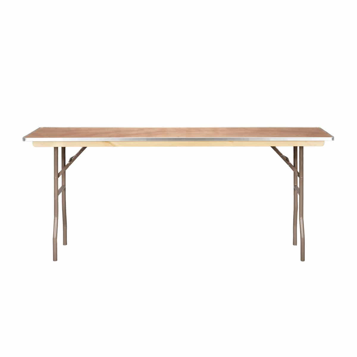 Chivari 72" x 18" (6 Foot) Rectangle Heavy Duty Plywood Folding Seminar Table with Metal Edge TPLYRT7218MG-AX-T